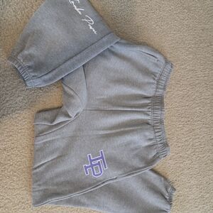 Inaka Power Gray Sweatpants with Purple Logo
